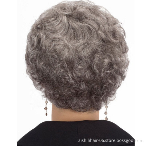 Best-selling wigs body wave hair women short silver gray wigs